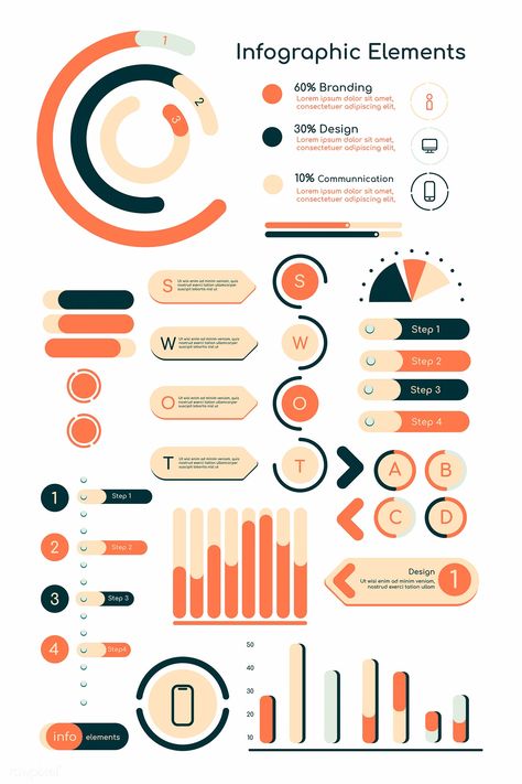 Infographics Color Palette, Graph Ideas Design, Pie Chart Infographic Design, Graph Infographic Design, Infographic Palette, Infographic Elements Design, Color Palette For Infographic, Data Design Infographic, How To Infographic Design