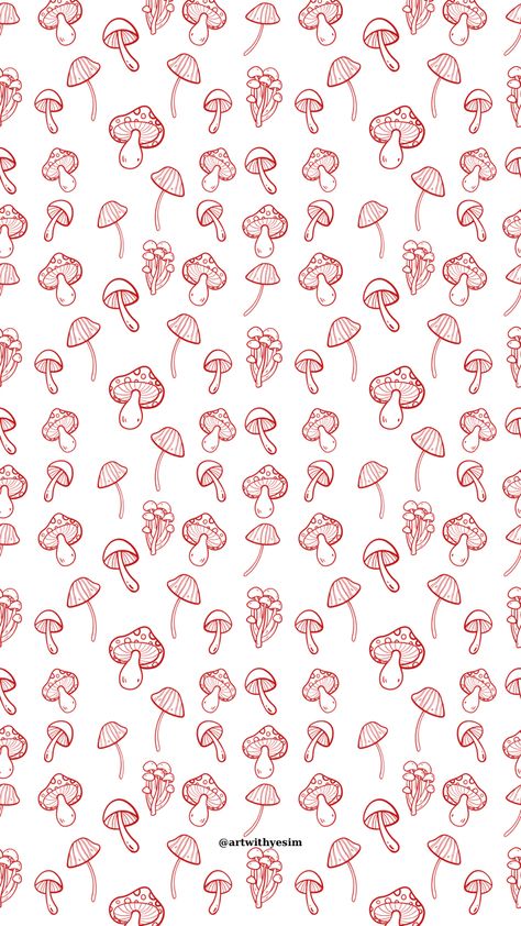 Cute Mushroom Background, Hongos Wallpaper, Mushroom Background Wallpapers, Mushroom Iphone Wallpaper, Background Mushroom, Keyboard Ideas, Mushroom Background, Honeycomb Wallpaper, Mushroom Aesthetic