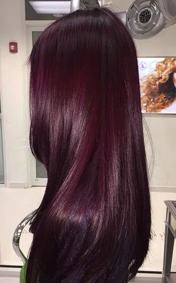 30+ Stunning Red Wine Hair Color Ideas To Rock This Year Wine Plum Hair Color, Plum Red Hair Color Burgundy, Hair Dye Inspo Colorful, Dark Red Purple Hair Burgundy, Plum Wine Hair Color, Cherry Coke Red Hair Color Burgundy Purple, Red Ish Purple Hair, Different Hair Colour Ideas, Layered Hair With Dyed Ends