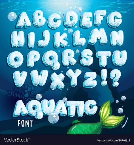 Water Letters, Cartoon Water, Alphabet Font, Font Alphabet, Letters Alphabet, Lettering Alphabet Fonts, Vector Cartoon, Fonts Alphabet, Royalty Free Photos