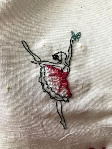 Ballet Shoes Embroidery, Embroidery Ballerina, Ballet Embroidery, Nutcracker Embroidery, Ballerina Embroidery, Embroidery Bags, Ap Art, Embroidery Ideas, Embroidery Inspiration