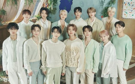 Seventeen updates their logo and social media header kicking off preparations for their 4th album 'Face The Sun' Seventeen Group Photo, Seventeen Group, Seventeen Comeback, Face The Sun, Svt Wonwoo, 17 Kpop, Pop Albums, Facing The Sun, Korean Bands