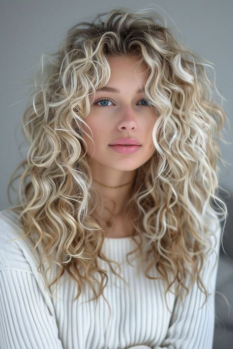 Icy blonde balayage is a stunning, high-contrast hair coloring technique that blends cool, platinum tones into your natural hair color. This gallery will explore various icy blonde balayage ideas, from soft, natural-looking fades to bold, statement-making contrasts. Blonde Highlights Curly Hair, Icy Blonde Balayage, Platinum Blonde Hair Color, Highlights Curly Hair, Blonde Curly Hair, Colored Curly Hair, Blonde Hair Inspiration, Hair Color Techniques, Blonde Hair Looks