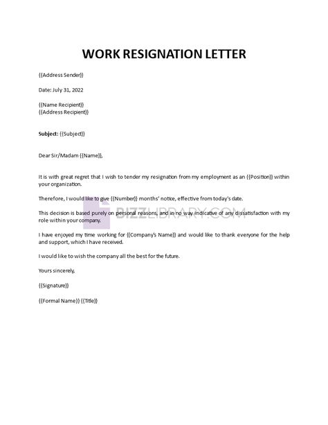 How do you write a resignation letter? Here is a sample template you can download in Google Docs, MS Word, or Apple Pages format. Start writing your letter now! Work Resignation Letter, Resignation Letters, Yours Sincerely, Resignation Letter, Financial Instrument, Business Templates, Job Offer, Google Docs, Ms Word