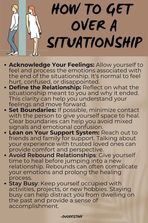 how to get over a situationship Healing From A Situationship, Healing From Past Relationships, Getting Over A Relationship, Life Partner Quote, Spiritual Therapy, Getting Over A Breakup, Relationship Lifestyle, Get Over Them, Over A Breakup