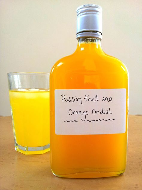 I found this recipe in an old Easy Living Magazine I was flicking through last week - it was featured as an idea for homemade gormet picn... Cordial Recipes, Cordial Recipe, Natural Eating, Passion Fruit Curd, Passionfruit Recipes, Pine Apple, Homemade Alcohol, Homemade Liquor, Liquor Recipes