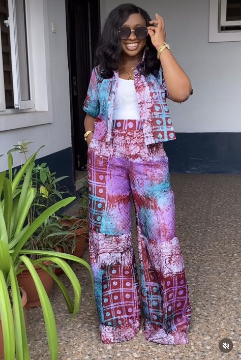 Ankara Tops With Pant Trousers, Adire Pant And Top, 2piece Outfits Pants Ankara, Ankara Tops For Trousers, Two Piece Ankara Outfit, Kampala Trouser And Top For Ladies, Ankara 2piece Outfits, African Two Piece Outfit, Ankara Two Piece Outfit Pants