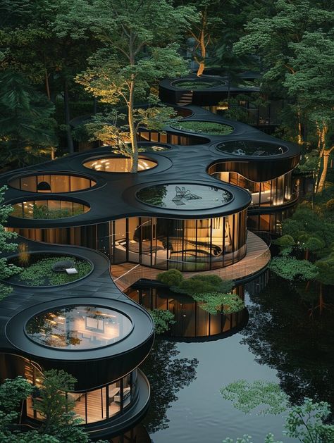 Eco Luxury Home, House Exterior Architecture, Modern Forest House, North Of Iran, Nature Tourism, Eco Tourism, In Harmony With Nature, House Fashion, Modern Residence