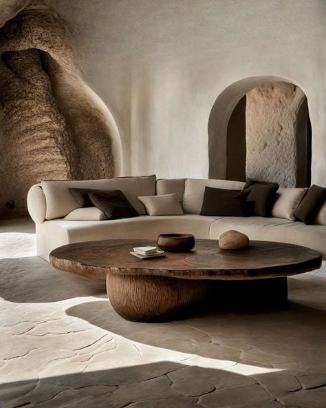 Sustainable spaces, stylish living. 🌍 @wasabiinterior Follow @breckandfox for more! Wabi Sabi Round Dining Table, Wabi Sabi Material Board, Wasabi Interior Design, Organic Modern Interior, Colorful Eclectic Living Room, Dreamy Interior, Wabi Sabi Living Room, Wabi Sabi Living, Wabi Sabi Home Decor