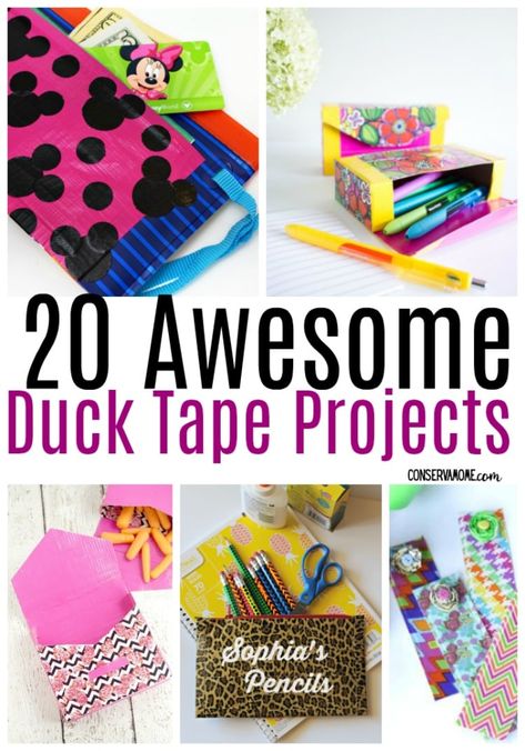 There’s so much creativity to be had with Duck Tape. Check out this round up of 20 Awesome DIY Duck Tape Projects that won’t just be perfect for you but for gift ideas as well. #DIY #DIYCrafts #Ducktapecrafts Diy Duck Tape Crafts, Duct Tape Diy, Duck Tape Projects, Duct Tape Projects, Tape Projects, Duct Tape Crafts, Washi Tape Crafts, Tape Art, Dollar Tree Diy Crafts