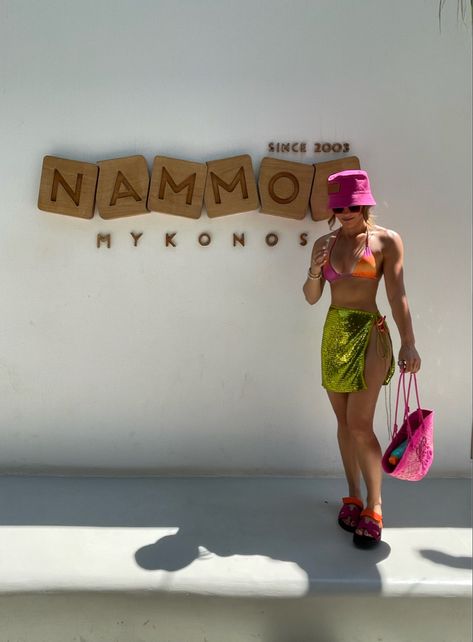 Mykonos, bikini, holiday, nammos outfits, beach holiday, party holiday, ootd, beach wear Mykonos Outfit, Holiday Ootd, Ootd Beach, Mykonos Beaches, Vacation Essentials, Ibiza Outfits, Trip Outfits, Boat Party, Pool Side