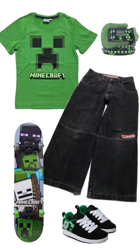 Creeper Outfit, Street Style Outfits Casual, Skater Outfits, 2000s Clothes, Future Clothes, Outfit Collage, Baggy Clothes, Funky Outfits, Dope Fashion