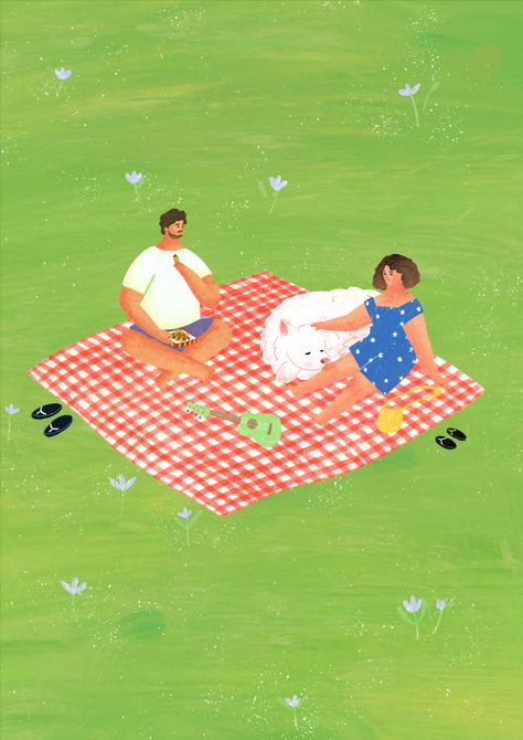 Couple Picnic Drawing, Picnic Drawing, Picnic Composition Drawing, Picnic Illustration, Picnic Illustration Art, Summer Picnic Illustration, Picnic Illustration Drawings, Summer Couples, Picnic Date