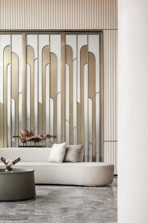 Feature Wall Design, Cladding Design, Luxury Mirrors, Wall Panel Design, Living Room Partition, Living Room Partition Design, Room Partition Designs, Lobby Design, Partition Design