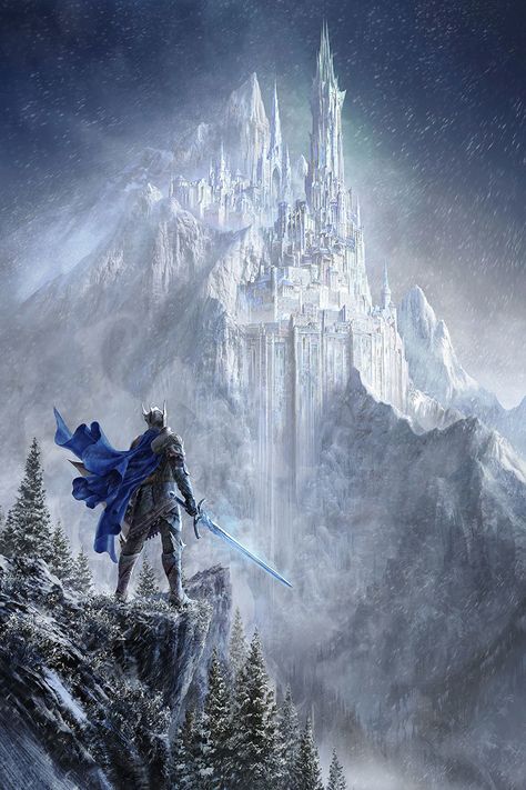 Imaginary Castles Art - Imgur White Palace Fantasy Art, Winter World Fantasy Art, Snowy Castle Fantasy Art, Winter City Fantasy Art, Winter Kingdom Fantasy Art, Ice World Fantasy Art, Blue Knight Fantasy Art, Ice Castle Fantasy Art, Ice Palace Fantasy Art