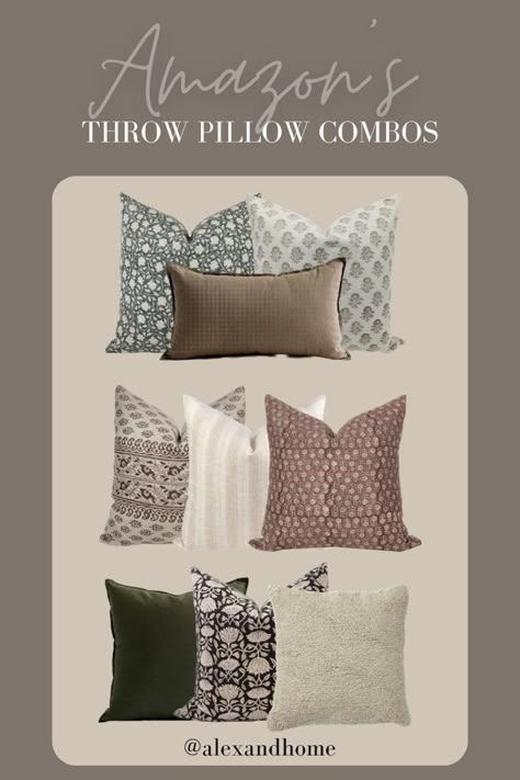 Amazon throw pillow combos! Follow my shop @alexandhome on the @shop.LTK app to shop this post and get my exclusive app-only content! #liketkit #LTKhome @shop.ltk https://liketk.it/4j92H Greige Couch Throw Pillows, Target Throw Pillow Combinations, Pillows Amazon, Bed Throw Pillows Color Combos, Vintage Pillows Amazon, Throw Pillows For Beige Sectional, Farmhouse Pillow Combinations, Winter Couch Pillows, Sectional Throw Pillows