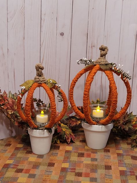 "NEW--SET OF 2 LIGHT UP PUMPKIN FALL CENTERPIECEFALL HALLOWEEN INDOOR DECORATION.  backdrop, fabric, leaves not included. THIS IS ONE OF A KIND12\" & 14\" LOOKS BEAUTIFUL ON THE TABLEAWESOME ADDITION TO ALL YOUR FALL DECORATIONS. MY HOME IS SMOKE & PET FREE & KEPT CLEAN THIS IS WHAT I LIKE TO DO & IN MOST CASES I WILL SHIP THE SAME DAY THE ITEM IS PAID   I LOVE A HAPPY CUSTOMER & WILL WORK VERY HARD TO MAKE YOU HAPPY??????? PLEASE ASK   PAYMENT IS DUE WITH IN 3 DAYS    PEACE, LOVE & HAPPINESS" Halloween Table Decorations Centerpieces, Halloween Centerpieces, Dollar Diy, Up Pumpkin, Backdrop Fabric, Decoration Backdrop, Fall Decor Diy Crafts, Light Up Pumpkins, Fabric Leaves