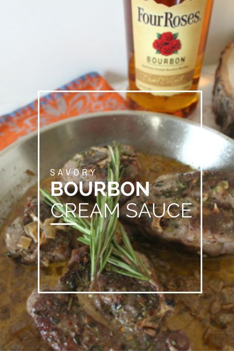 A Savory Bourbon Cream Sauce | Eat.Drink.Frolic. Bourbon Cream Sauce, Christmas Sauce, Butterscotch Sauce Recipes, Bourbon Butter, Four Roses Bourbon, Bacon Snacks, Sage Sauce, Herb Butter Recipe, Mustard Cream Sauce