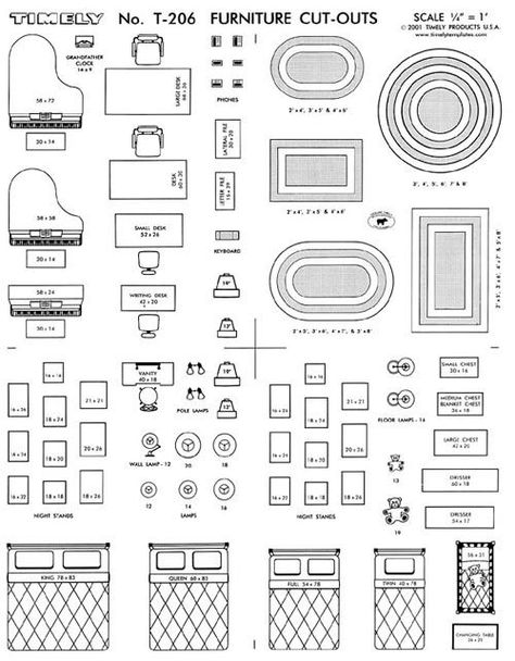 FURNITURE ARRANGING KIT 1/4 Scale  Interior Design Scale Interior Design, Furniture Arrangement Ideas, Floor Plan Symbols, Arranging Bedroom Furniture, Interior Design Template, Bedroom Arrangement, Living Room Furniture Layout, Interior Design Drawings, Trendy Furniture