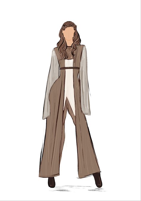 Star Wars Princess Outfit, Star Wars Outfits Women Oc, Starwars Outfit Women, Star Wars Outfits Character Design, Star Wars Shifting, Jedi Outfit Female, Jedi Outfit Concept Art, Female Jedi Outfit, Star Wars Fashion Inspired Outfits