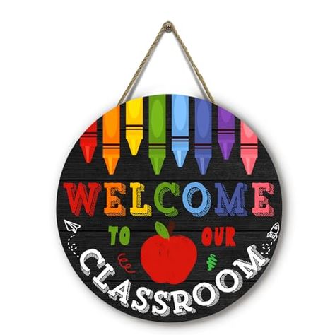 Back To School Wreath, Welcome To Our Classroom, Classroom Door Sign, Teacher Door Hanger, School Wreaths, Classroom Door Signs, Teacher Door Hangers, School Art Activities, Classroom Welcome