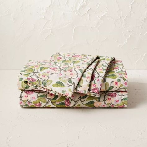 Printed Cotton Sheet Set Autumn Blossom - Opalhouse™ Designed With Jungalow™ : Target Bedroom Coastal, Sleep Sanctuary, Create A Signature, Percale Sheets, Bed Linens, Castle Rock, Fluffy Pillows, Garden Bedding, Printed Sheets