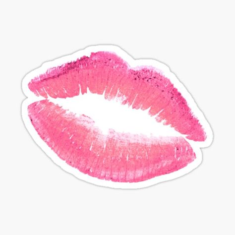 حفل توديع العزوبية, Lipstick Mark, Makeup Stickers, Stickers Cool, Hot Pink Lips, Preppy Stickers, Pink Lip Gloss, Vintage Poster Art, Cool Stickers