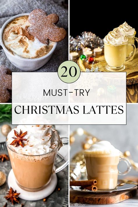 20 Must-Try Christmas Lattes to Warm Your Holidays - Wholesome Patisserie Holiday Latte Recipe, Christmas Latte Ideas, Christmas Latte Recipes, Christmas Lattes, Holiday Lattes, Starbucks Cinnamon Dolce Latte, Gingerbread Latte Recipe, Fun Drink Ideas, Peppermint Whipped Cream