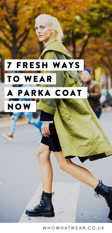 We uncovered some great street style looks that revolve around the parka coat. Parka Jacket Outfit Winter, Oversized Parka Outfit, Khaki Parka Outfit, Oversized Winter Parka With Pockets, Oversized Long Sleeve Parka For Winter, Parka Coat Outfit, Long Parka Outfit, Winter Streetwear Parka With Fleece Lining, Winter Parka Outfit