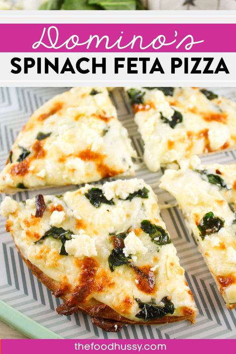 Spinach Alfredo Pizza Recipe, Spinach Feta Pizza, Feta Cheese Pizza, Childhood Recipes, Crunchy Onions, Feta Pizza, Spinach Bread, Parmesan Pizza, Cooking Vegetarian