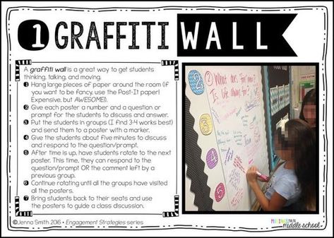 Effective Engagement Strategies for the Classroom! Graffiti School, Discussion Strategies, Student Engagement Strategies, Cooperative Learning Strategies, Classroom Engagement, Wall Graffiti, Classroom Strategies, Engagement Strategies, Instructional Strategies