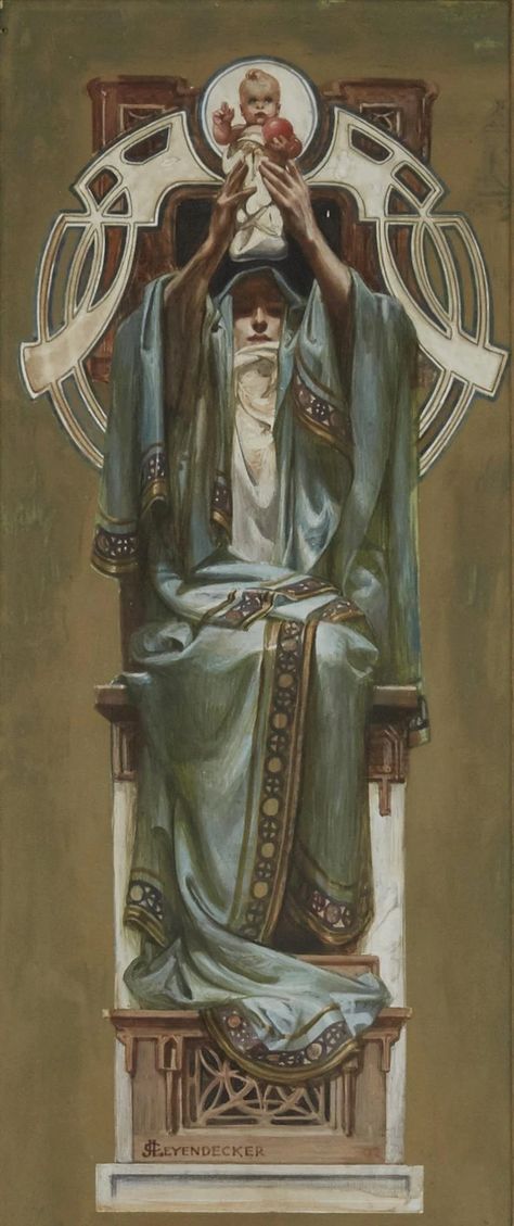 Joseph Christian Leyendecker, Blessed Mary, Images D'art, American Illustration, Blessed Mother Mary, Catholic Art, Blessed Mother, Sacred Art, Religious Art