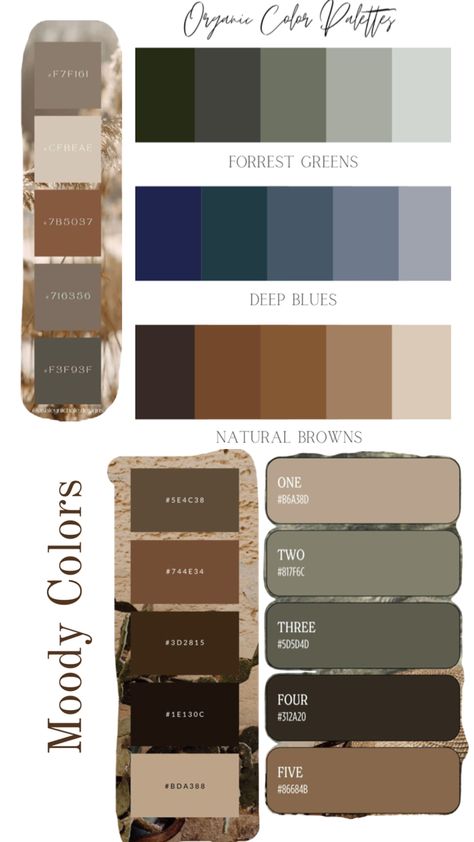 Moody colors Moody Cottage Paint Colors, Dark House Color Palette, Pittsburg Paints Colors, Moody Room Color Palette, Dark Rustic Color Palette, Cave Color Palette, Warm Moody Color Palette, Moody Neutral Paint Colors, Man Cave Color Scheme