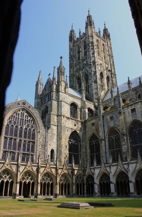 "CANTERBURY CATHEDRAL" in Canterbury, Kent, is one of the Oldest and Most Famous Christian Structures in England Cathedral Exterior, Gothic Style Architecture, Medieval Things, Medieval Aesthetics, Visit England, Canterbury England, Dover Castle, Canterbury Kent, Canterbury Cathedral