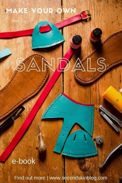 Diy Leather Sandals, Make Your Own Shoes, How To Make Leather, Diy Sandals, Sandals Patterns, Leather Tools, Leather Craft Patterns, Handmade Sandals, Shoe Pattern