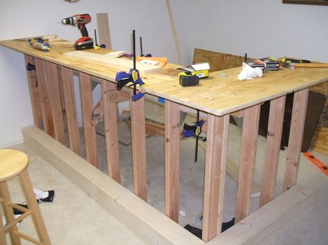 build a dry bar | The Learn As I Go Theater/Bar Build Basement Bar Ideas Diy, Diy Basement Bar, Cheap Basement Ideas, Building Template, Building A Home Bar, Home Bar Plans, Basement Bar Plans, Home Bar Signs, Bar Plans