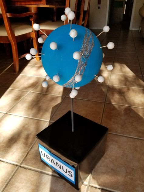 Uranus School Project, Uranus Planet Project, Uranus Project, Uranus Planet, Planet Model, Planet Crafts, Planet Project, 2023 School, Making A Model