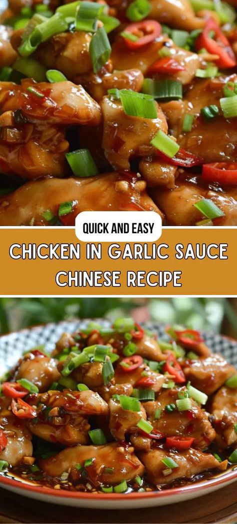 Chicken in Garlic Sauce (Chinese Recipe) Asian Garlic Chicken Recipes, Chicken In Garlic Sauce Chinese, Chicken With Garlic Sauce Chinese, Chinese Chicken Sauce, Chinese Sauces Recipes, Chicken In Garlic Sauce, Chinese Sauce Recipe, Chinese Garlic Chicken, Chinese Garlic Sauce