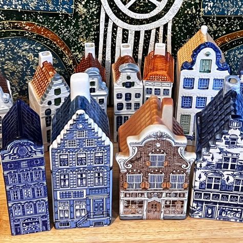 KLM Bols Delft Miniature Old Amsterdam Houses Antique | Etsy UK Dutch Houses, Historical Houses, Woodland Illustration, Bottle House, Amsterdam Houses, Chinese Porcelain Vase, Nursery Pictures, Dutch House, Old Dutch