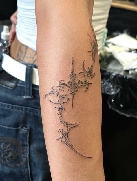 Enchanted Tattoo, Blitz Tattoo, Underground Tattoo, Funky Tattoos, Sigil Tattoo, Clever Tattoos, Elbow Tattoos, Tattoo Style Drawings, Discreet Tattoos