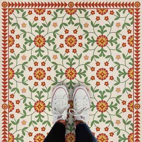 Vinyl Floorcloth, Vinyl Floor Cloths, Vintage Vinyl Flooring, Indoor Mats, Floor Cloths, Painted Floor, Bathroom Themes, Floor Cloth, Durable Flooring