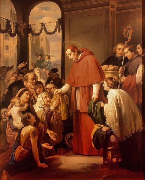 Saint Painting Art, Saint Artwork, Paintings Of Saints, St Ignatius Of Loyola Art, St Catherine Of Bologna Art, Saint Charles Borromeo, Catholic Artwork, Traditional Catholicism, Catholic Images