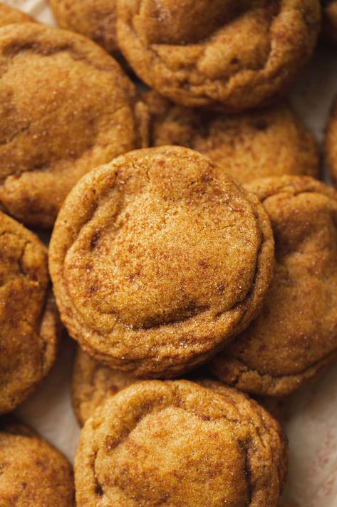 Chewy pumpkin cookies are dense, chewy, and have all the fall flavors you crave. #cookies #recipe #dessert #pumpkin Oh Sweet Basil Pumpkin Cookies, Chewy Pumpkin Cookies Recipes, Bakery Style Pumpkin Cookies, Best Pumpkin Cookies Recipe, The Best Pumpkin Cookies, Whole Wheat Pumpkin Cookies, Chewy Pumpkin Snickerdoodles, Gooey Pumpkin Cookies, Oh Sweet Basil Recipes