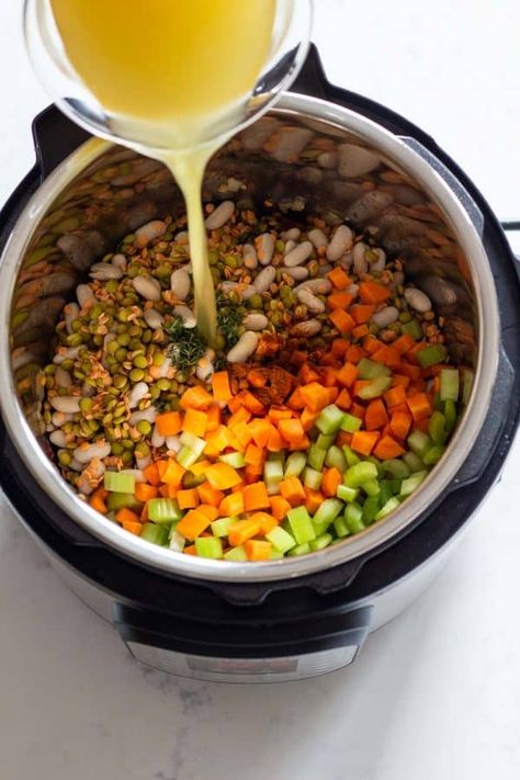 Green Lentil Soup Instant Pot, Pressure Cooker Lentils, Recipes Lentils, Lentil And Bacon Soup, Green Lentil Recipes, Instant Pot Lentil Soup, Pressure Cooker Turkey, Lentils Recipes, Instant Loss