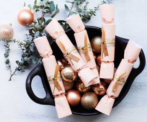 From festive matches to personalised baubles, use these cracker filler ideas and ensure Christmas goes off with a bang. Crackers Noel, Australian Christmas Desserts, Homemade Christmas Crackers, Cute Trinkets, Diy Christmas Crackers, Paper Hats, Lame Jokes, Christmas Gift Basket Ideas, Personal Things