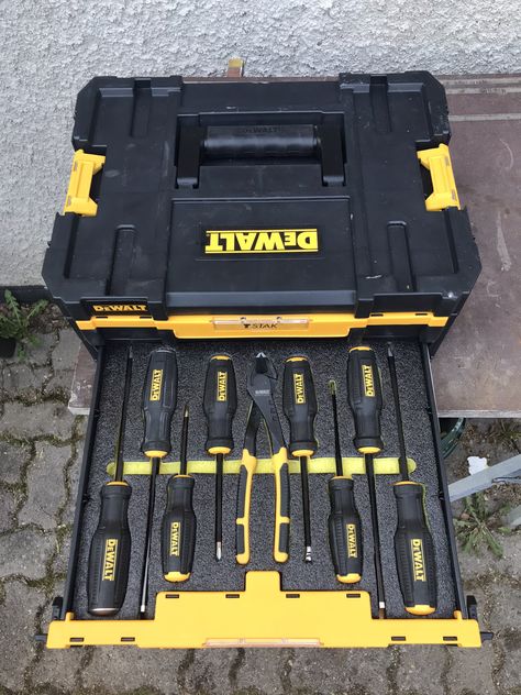 Tstak Ideas, Cowboy Truck, Hand Tool Storage, Dewalt Tool Box, Dewalt Storage, Dewalt Tough System, Dewalt Tstak, Van Organization, Tools Organization