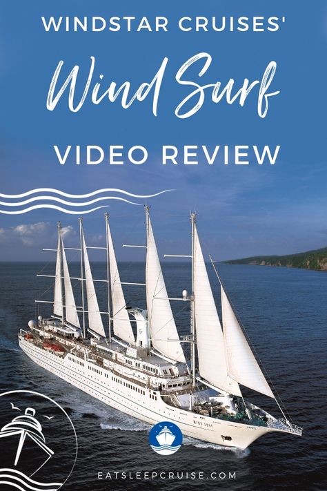 Watch our latest video review and ship tour of Windstar Cruises' Wind Surf, the largest sailing cruise ship. Find out what we thought about all the important categories like food, ports of call, entertainment, and more. #cruise #cruiseship #cruisereview #sailing #cruising Windstar Cruises, Europe Greece, Luxury Cruise Ship, Cruise Pictures, Cruise Planning, Cruise Excursions, Cruise Destinations, Norwegian Cruise, Royal Caribbean Cruise