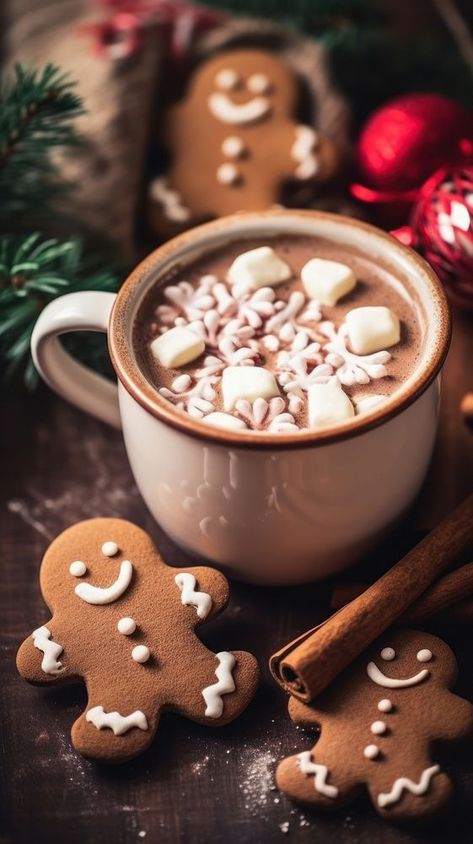 Hot Chocolate Wallpaper, Man Wallpaper Iphone, Gingerbread Man Wallpaper, Hot Chocolate Decor, Winter Backgrounds, Christmas Backgrounds, Christmas Hot Chocolate, Coffee Wallpaper, Hot Coco