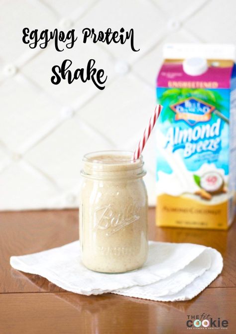 Creamy and delicious, you'll never know that this Eggnog Protein Shake is #healthy and #vegan! @thefitcookie #glutenfree #smoothie Eggnog Protein Shake, Shakes Recipes, Vegan Eggnog, Vegan Drinks Recipes, Vegan Shakes, Vegan Smoothie Bowl, Chocolate Peanut Butter Smoothie, Protein Ideas, Protein Shake Smoothie