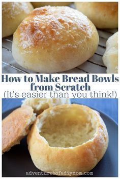 Bread And Pastries, Homemade Bread Bowls, Resepi Roti, Pudding Chia, Make Bread, Cloud Bread, Bread Machine Recipes, Bread Bowls, Easy Bread